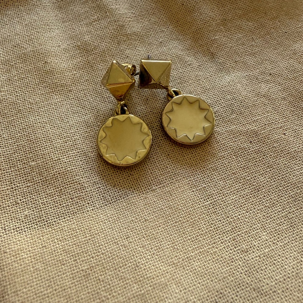 House of Harlow Gold and Cream Earrings